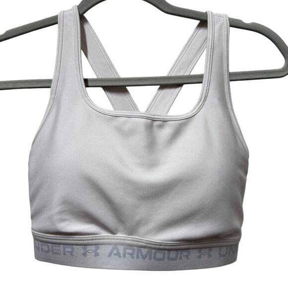 Under Armour Compression Sports Athletic Bra White Size Large - Picture 1 of 4